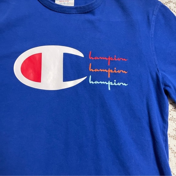 Blue champion short sleeve tee shirt size medium - Picture 2 of 4